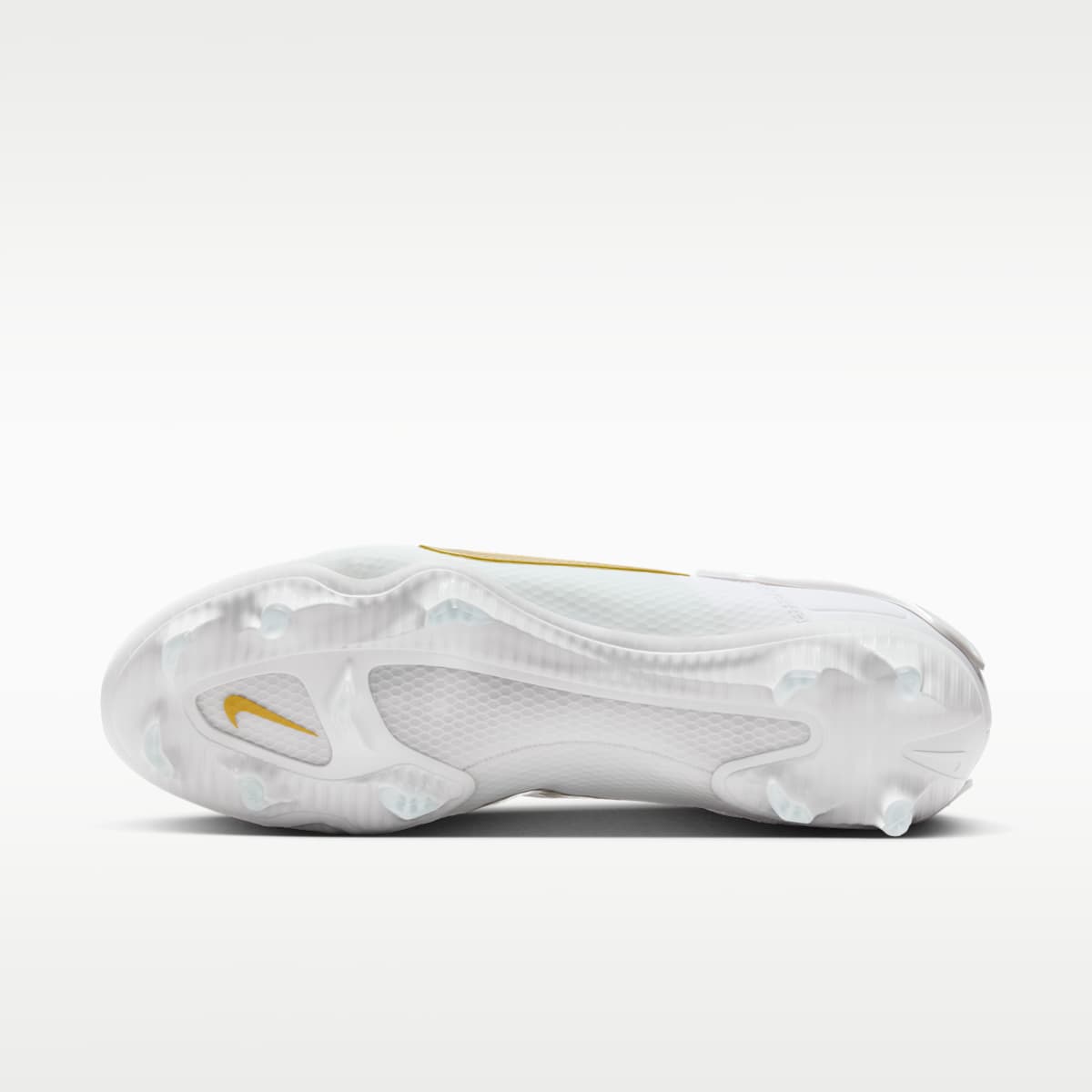 Nike Huarache 9 Elite Low LAX Lacrosse Cleats - White/White/Metallic Vivid Gold - Image 2