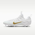 Nike Huarache 9 Elite Low LAX Lacrosse Cleats - White/White/Metallic Vivid Gold - Image 1