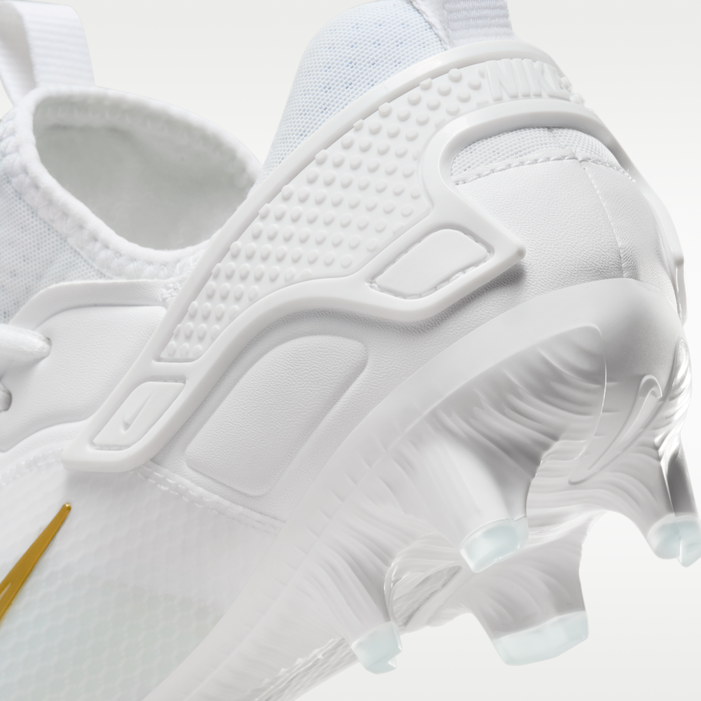 Women's Nike Huarache 9 Elite Low LAX Lacrosse Cleats - White/White/Metallic Vivid Gold