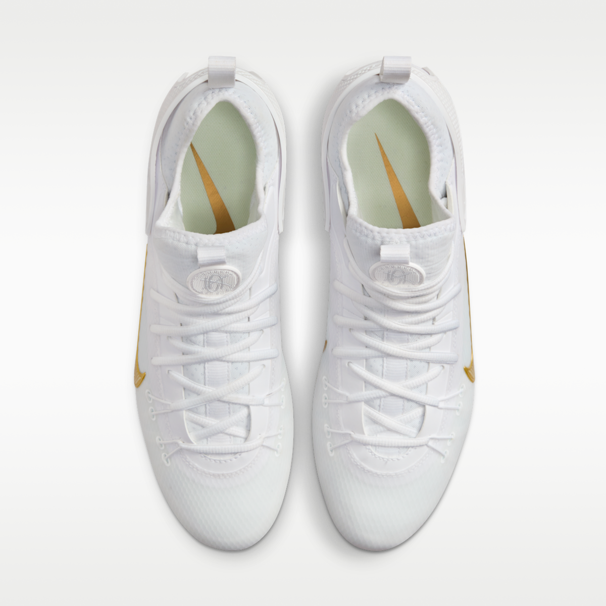Women's Nike Huarache 9 Elite Low LAX Lacrosse Cleats - White/White/Metallic Vivid Gold