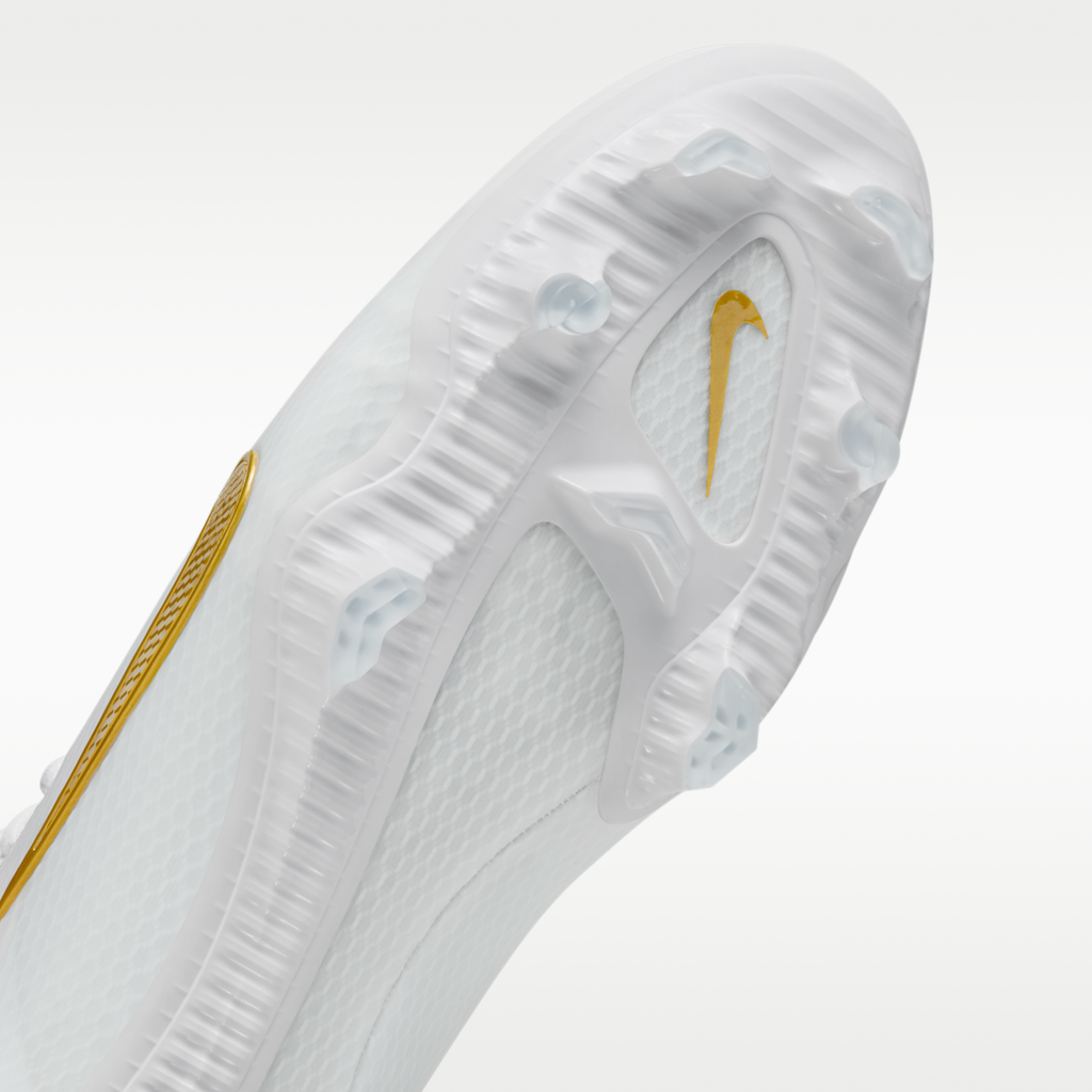 Women's Nike Huarache 9 Elite Low LAX Lacrosse Cleats - White/White/Metallic Vivid Gold