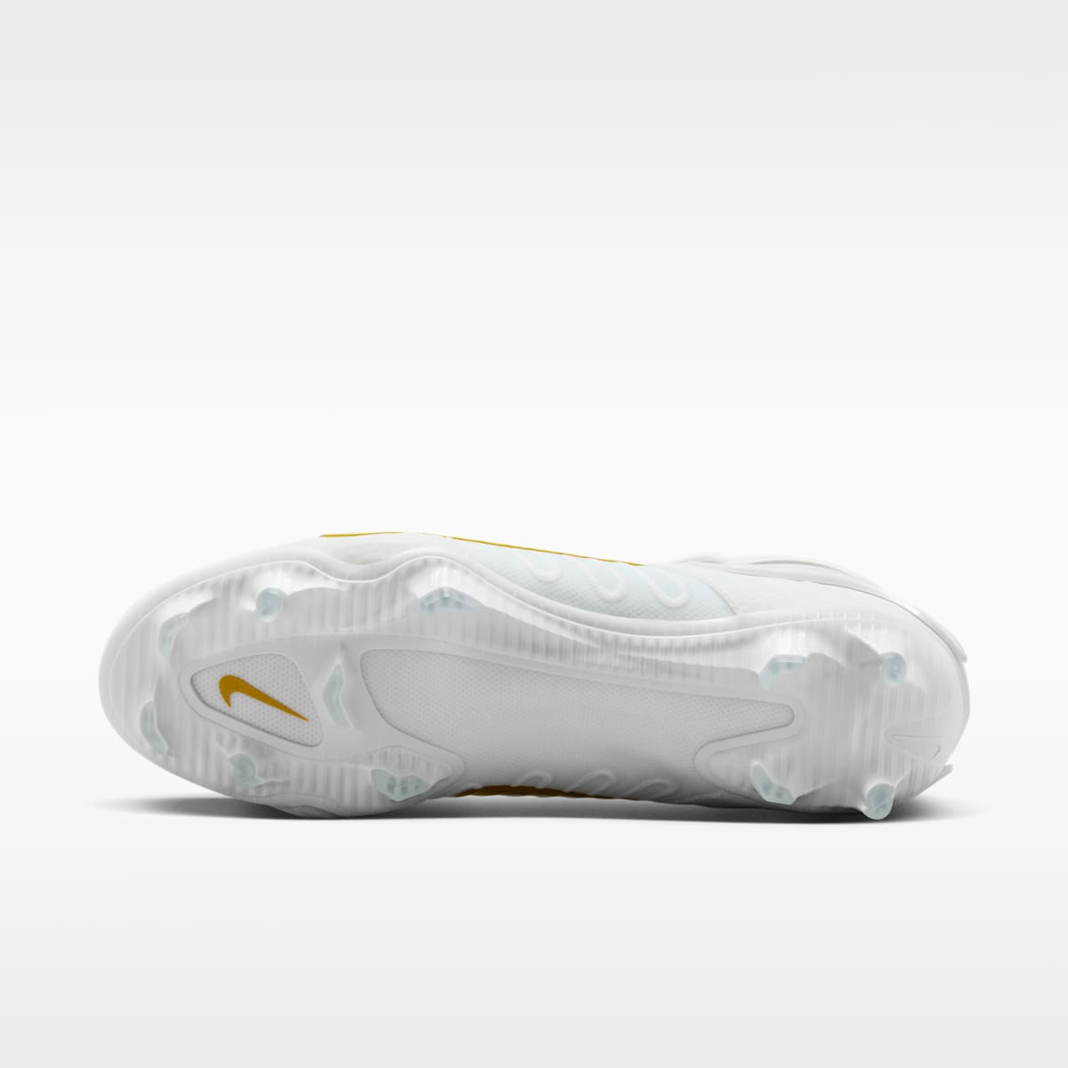 Nike Huarache 9 Elite LAX Lacrosse Cleats - White/White/Metallic Vivid Gold - Image 2