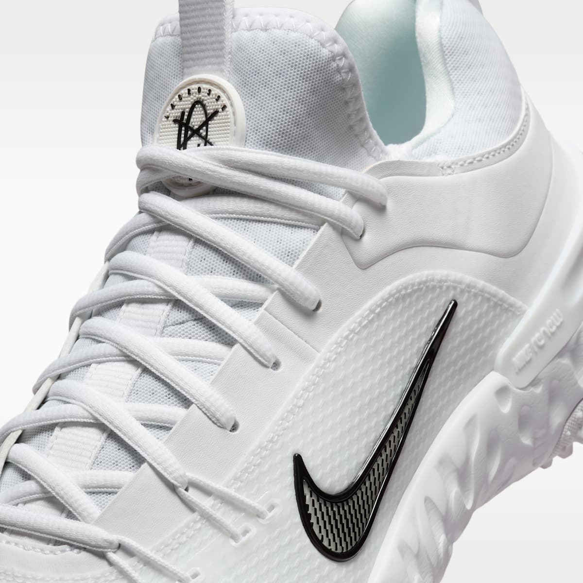 Nike Huarache 9 Elite Turf Field Hockey Shoes - White/White/Black - Image 8