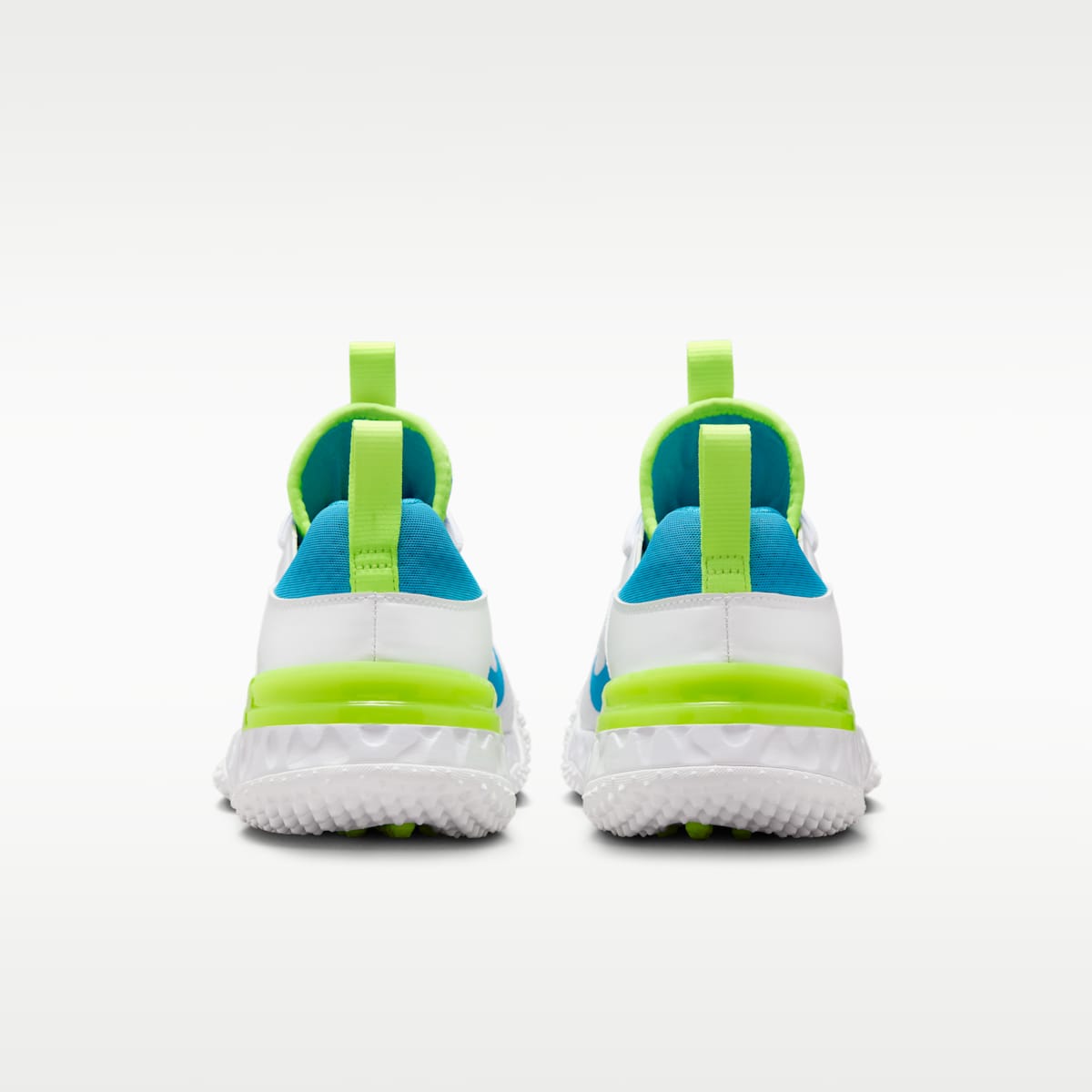 Nike Huarache 9 Elite TF LAX SE Lacrosse Shoes - White/White/Volt/Vivid Blue - Image 6