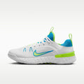 Nike Huarache 9 Elite TF LAX SE Lacrosse Shoes - White/White/Volt/Vivid Blue - Image 1