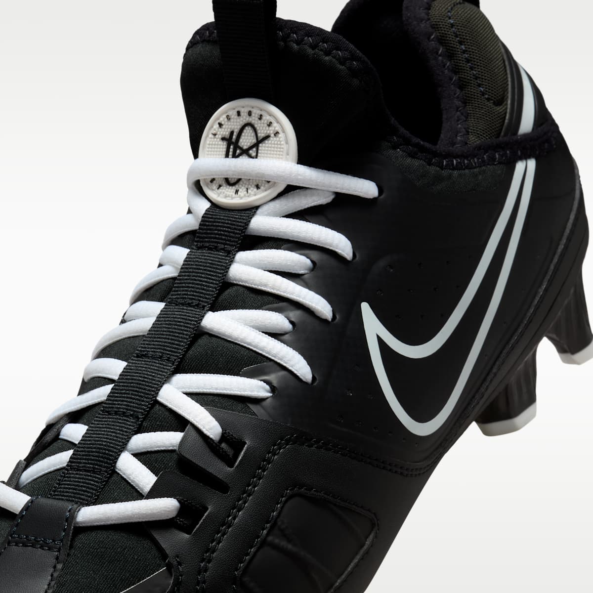Nike Huarache 9 Varsity LAX Lacrosse Cleats - Black/White/White - Image 8