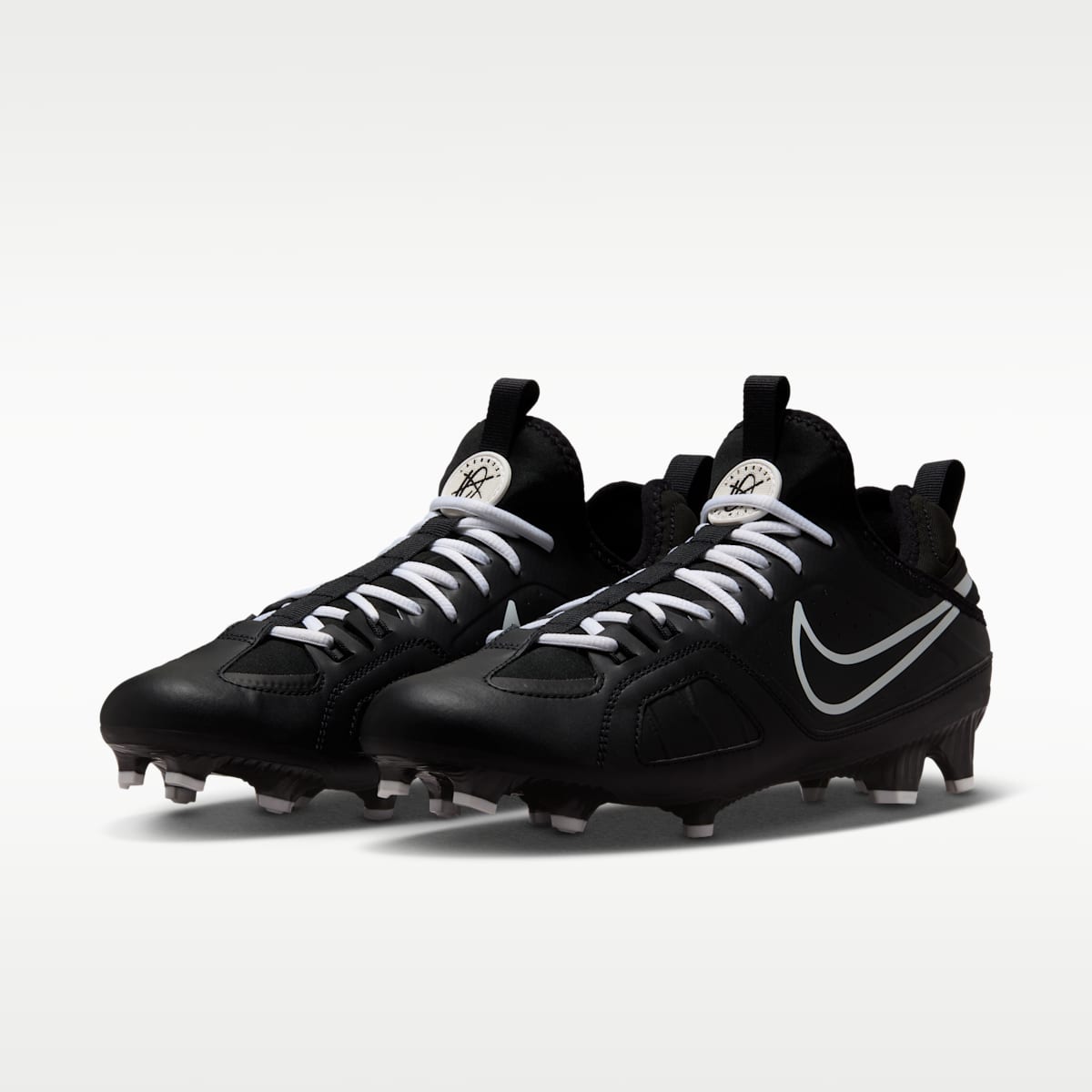 Nike Huarache 9 Varsity LAX Lacrosse Cleats - Black/White/White - Image 5