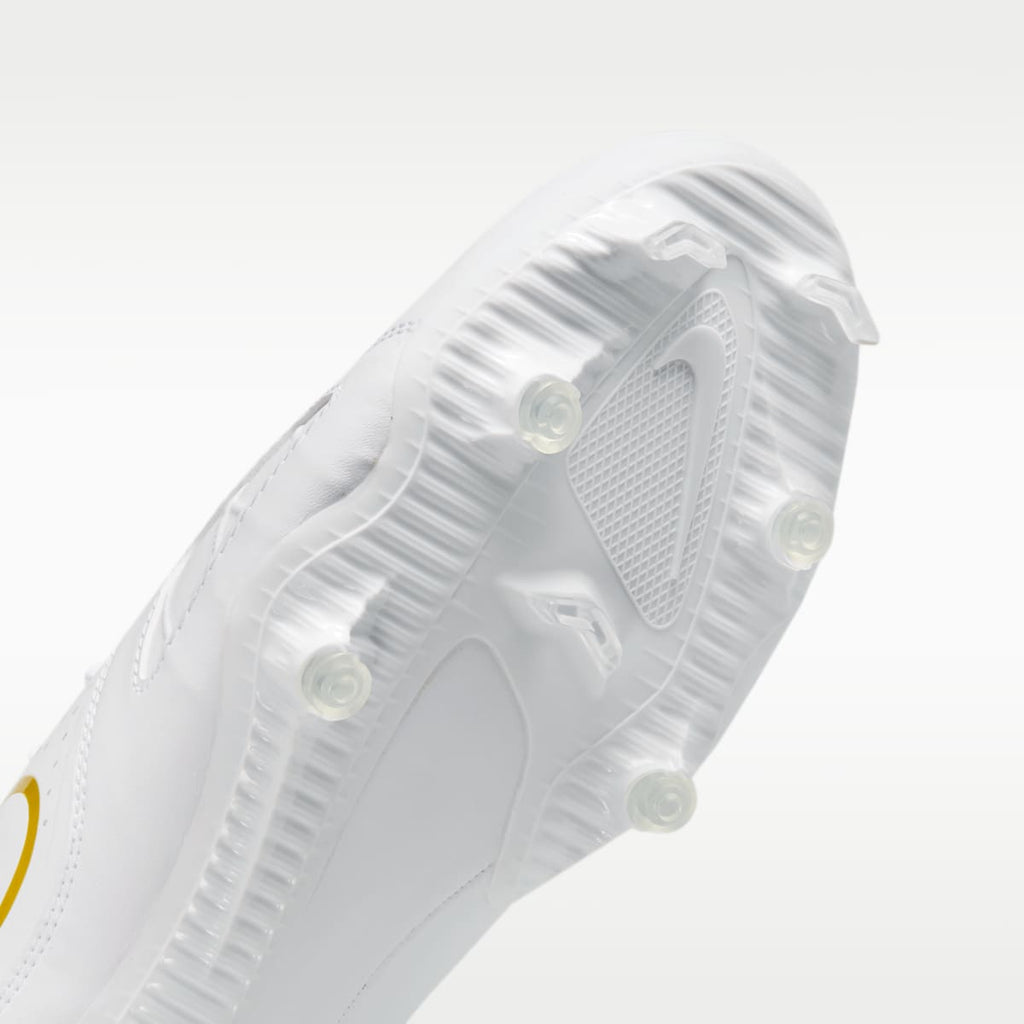 Nike Huarache 9 Varsity LAX Lacrosse Cleats - White/White/Metallic Vivid Gold - Image 7