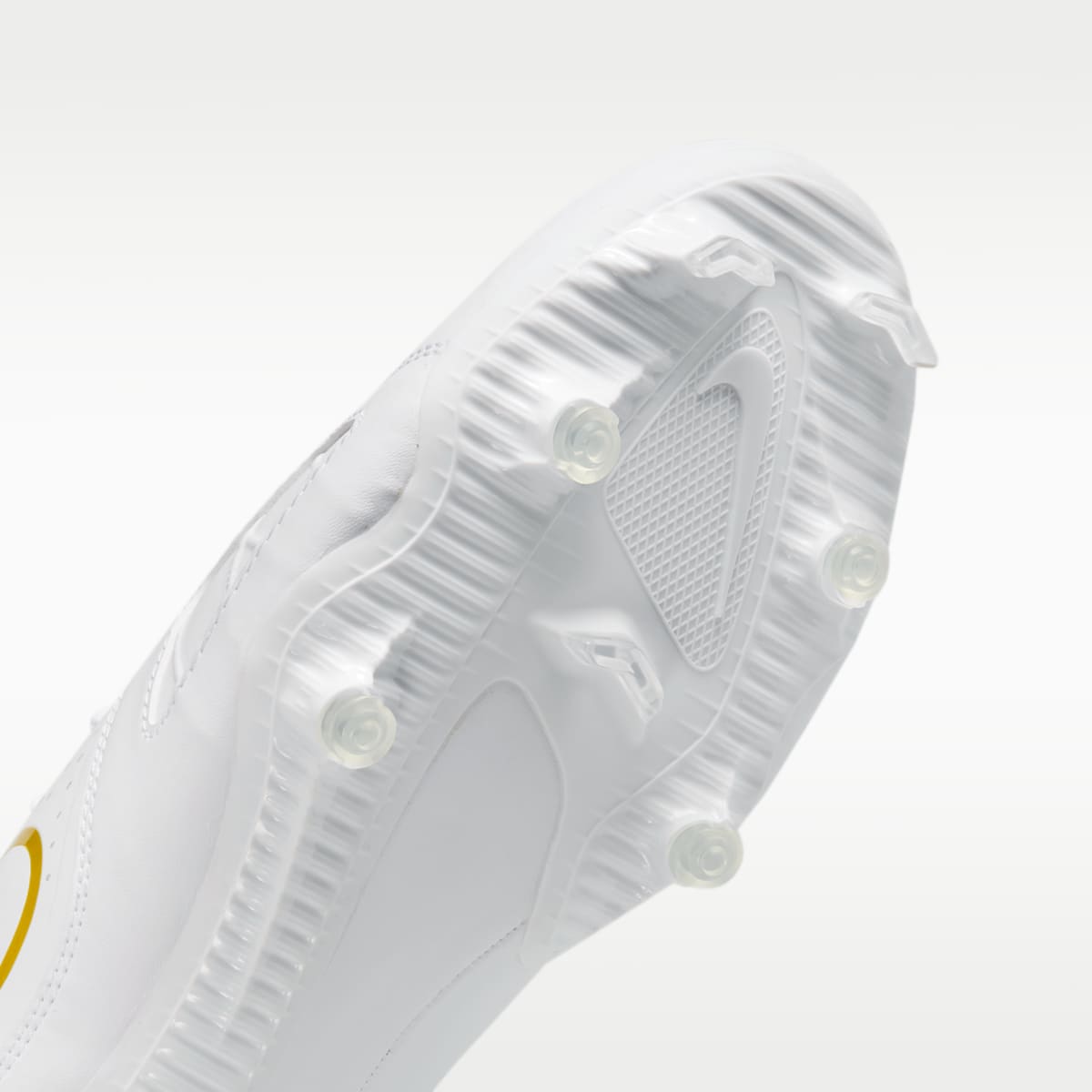 Nike Huarache 9 Varsity LAX Lacrosse Cleats - White/White/Metallic Vivid Gold - Image 7