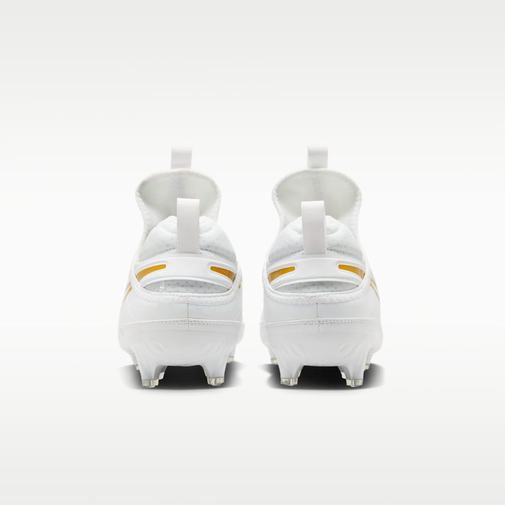 Nike Huarache 9 Varsity LAX Lacrosse Cleats - White/White/Metallic Vivid Gold - Image 6