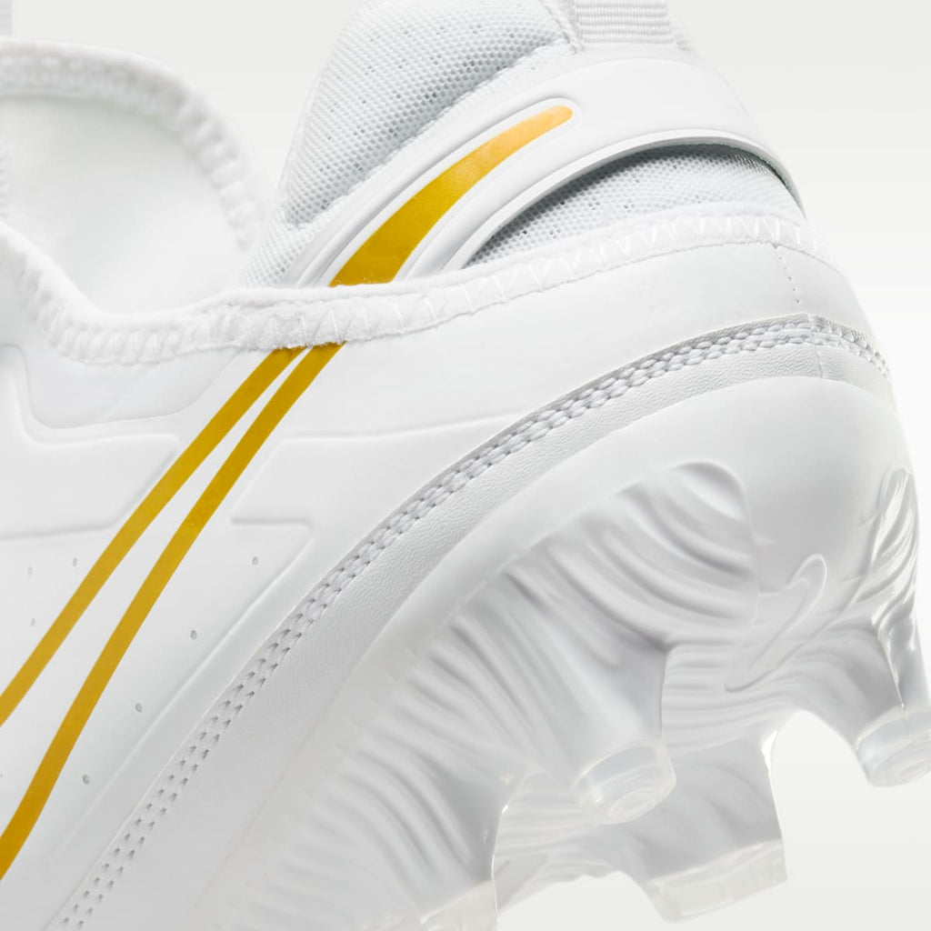 Nike Huarache 9 Varsity LAX Lacrosse Cleats - White/White/Metallic Vivid Gold - Image 9