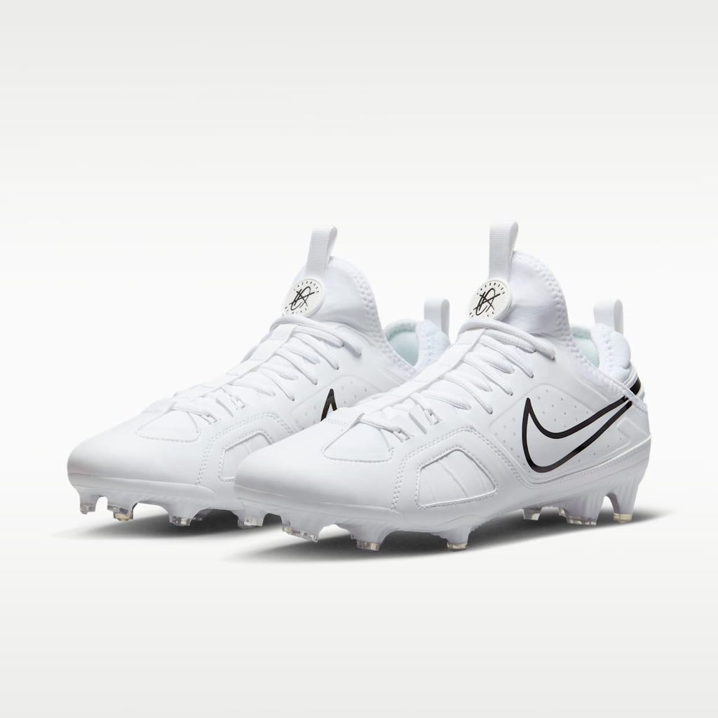 Nike Huarache 9 Varsity LAX Lacrosse Cleats - White/White/Black - Image 5