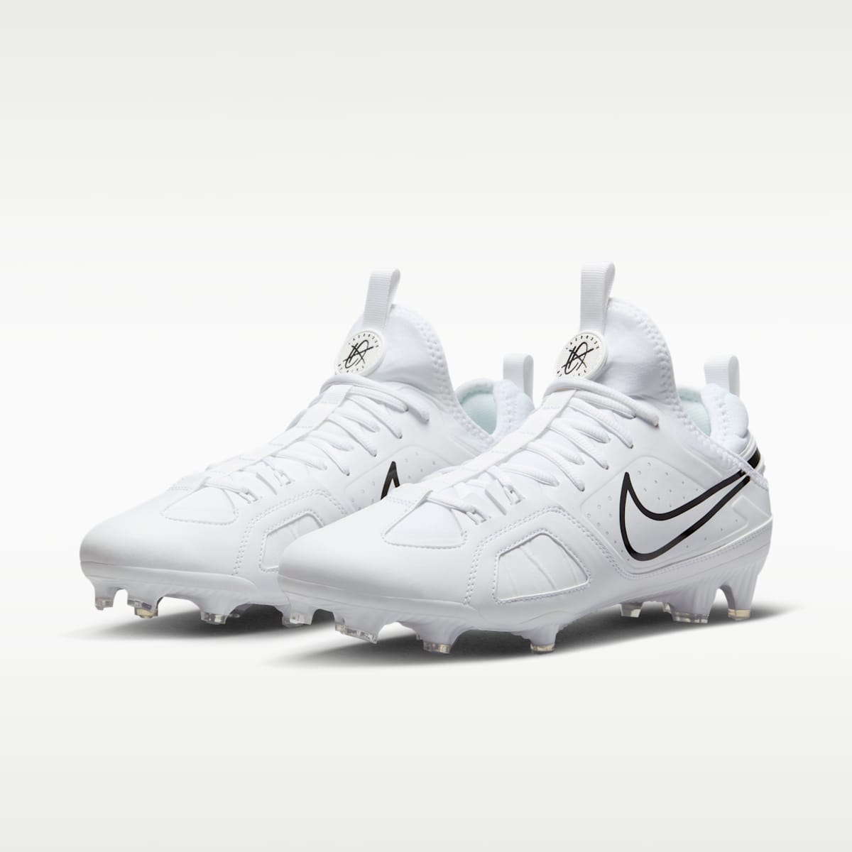 Nike Huarache 9 Varsity LAX Lacrosse Cleats - White/White/Black - Image 5