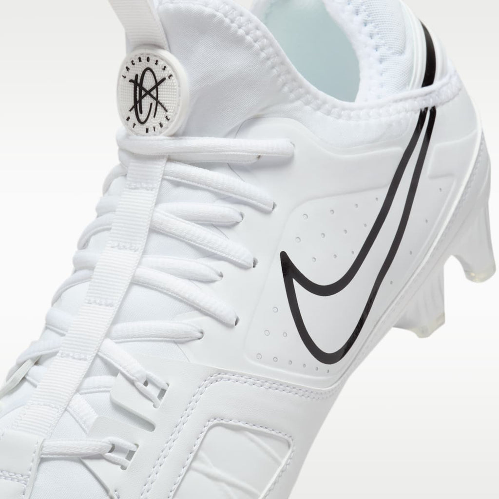 Nike Huarache 9 Varsity LAX Lacrosse Cleats - White/White/Black - Image 8
