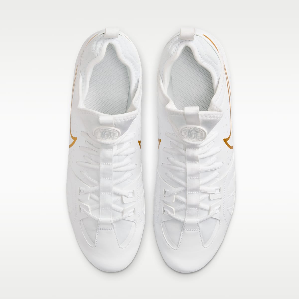Nike Huarache 9 Varsity LAX Lacrosse Cleats - White/White/Metallic Vivid Gold - Image 4