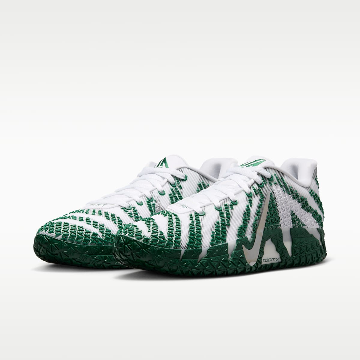 Women's Ja 3 Basketball Shoes - White/Gorge Green/Metallic Silver