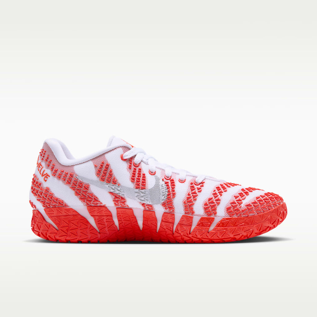 Ja 3 Basketball Shoes - White/Team Orange/Metallic Silver - Image 3