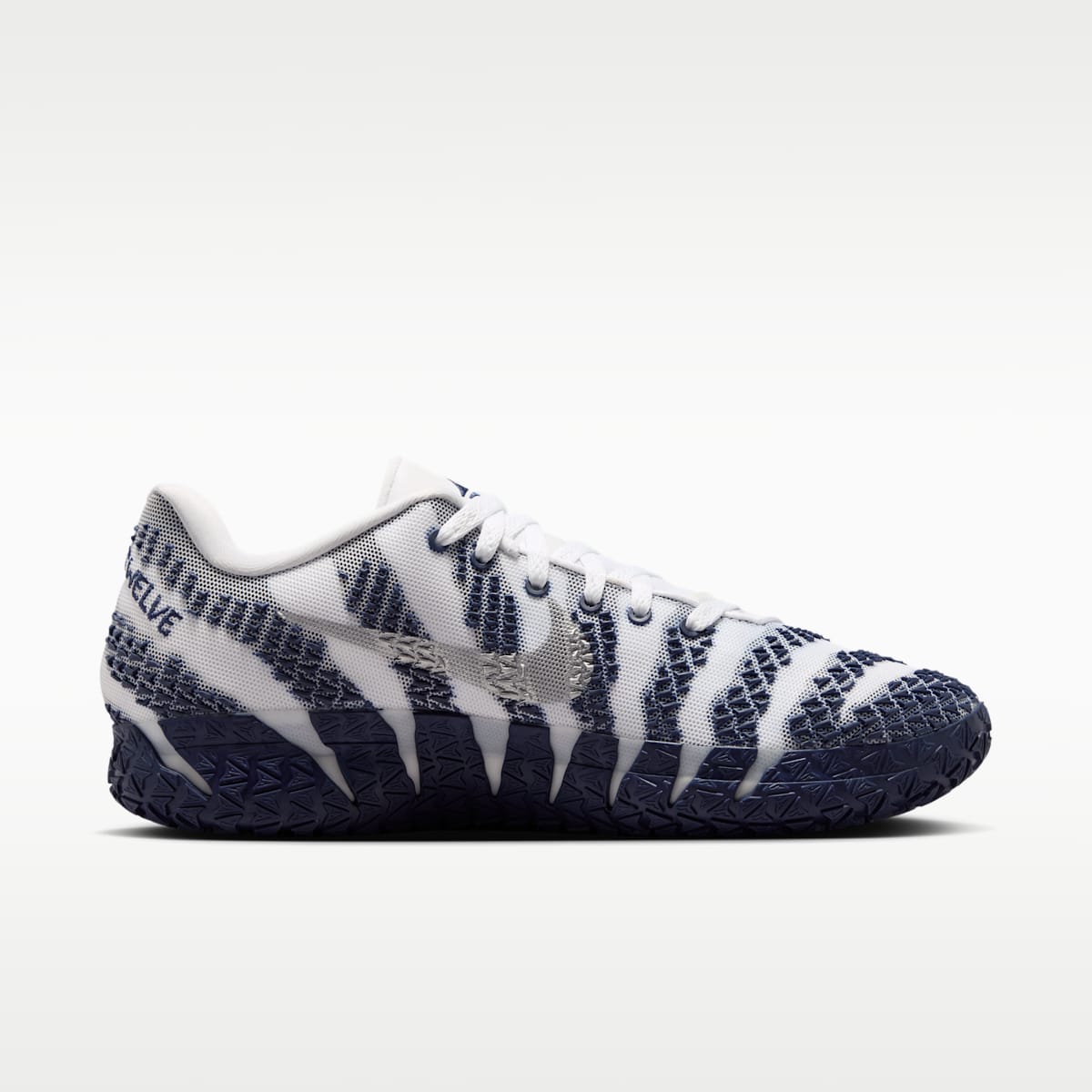 Ja 3 Basketball Shoes - White/Midnight Navy/Metallic Silver - Image 3