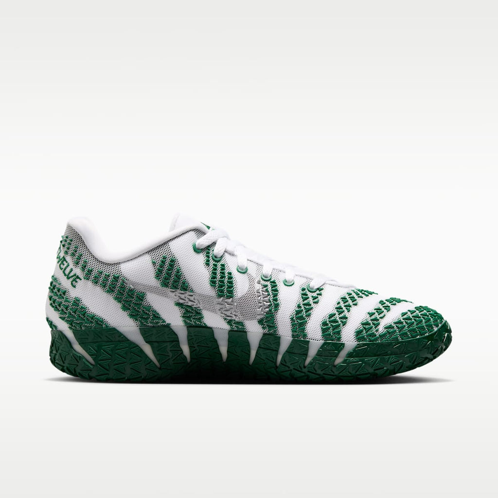 Women's Ja 3 Basketball Shoes - White/Gorge Green/Metallic Silver