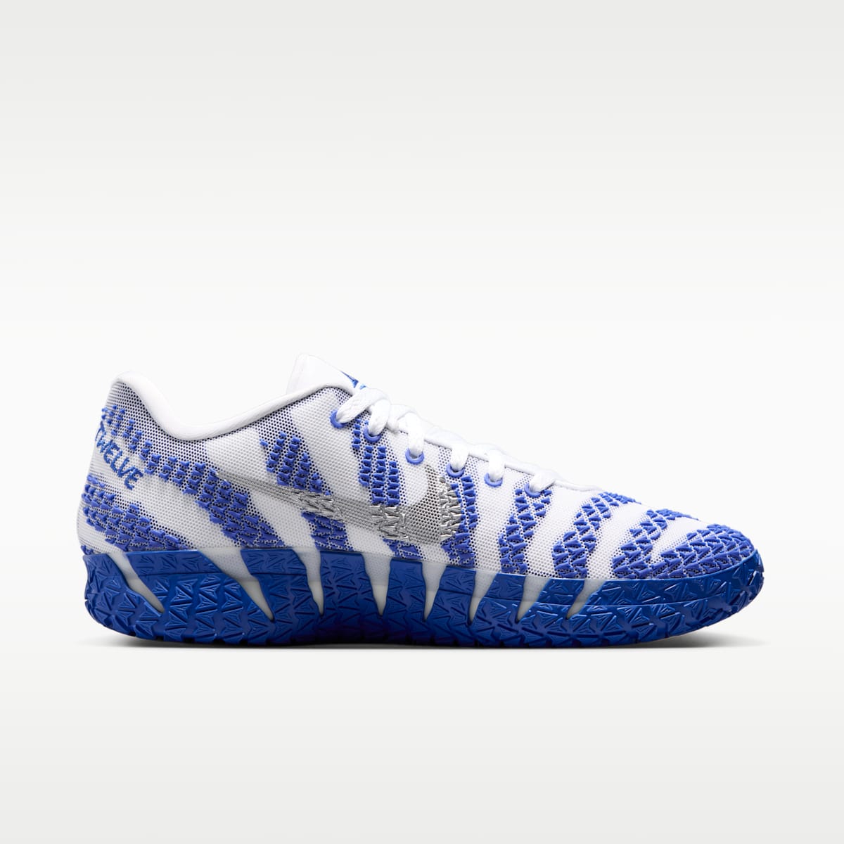 Ja 3 Basketball Shoes - White/Game Royal/Metallic Silver - Image 3