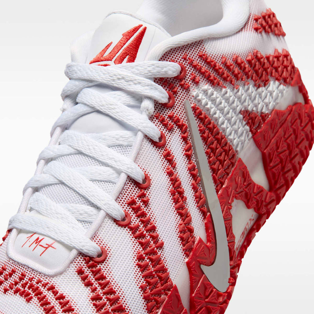 Women's Ja 3 Basketball Shoes - White/University Red/Metallic Silver