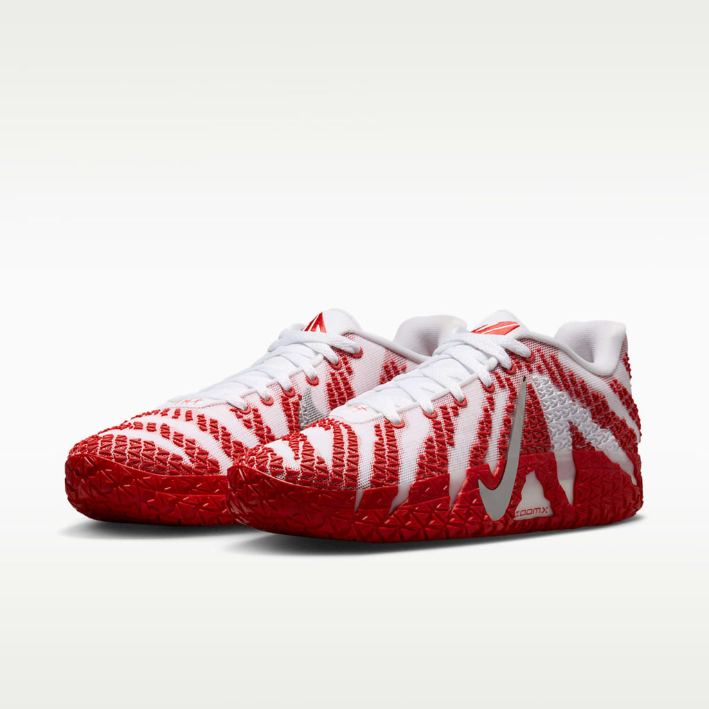 Women's Ja 3 Basketball Shoes - White/University Red/Metallic Silver