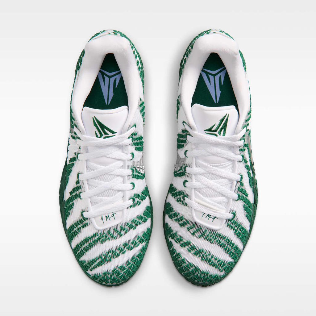 Women's Ja 3 Basketball Shoes - White/Gorge Green/Metallic Silver