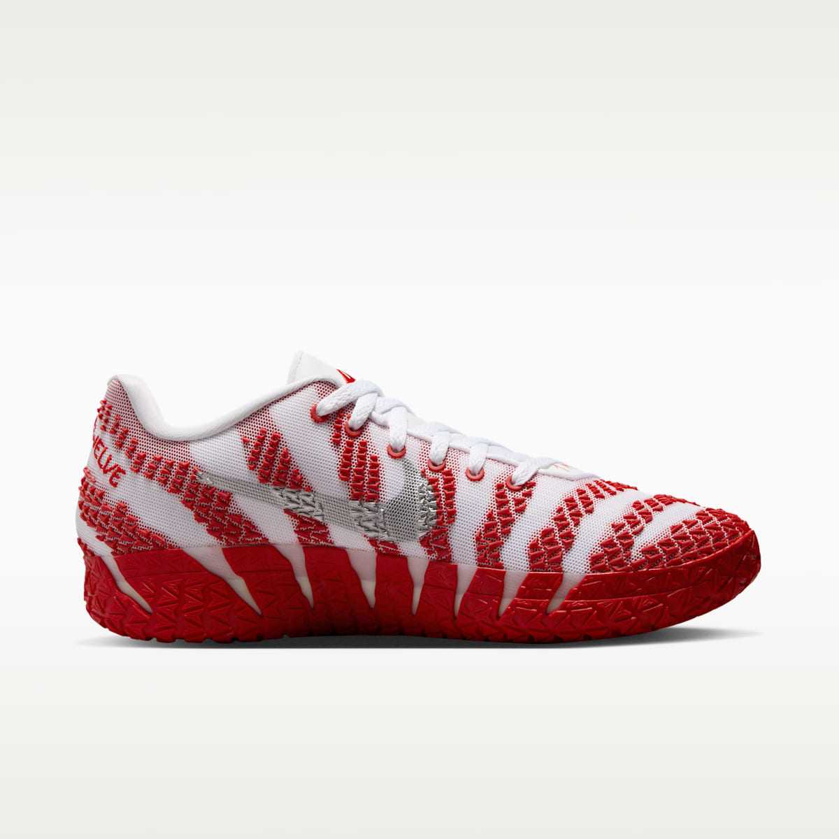 Women's Ja 3 Basketball Shoes - White/University Red/Metallic Silver