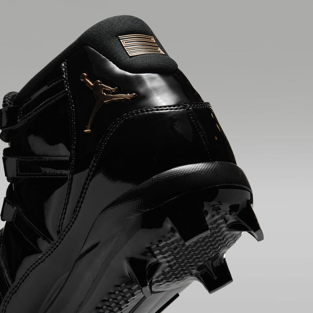 Jordan 11 Retro MCS Men's Baseball Cleats - Black/Anthracite/Metallic Gold - Image 9