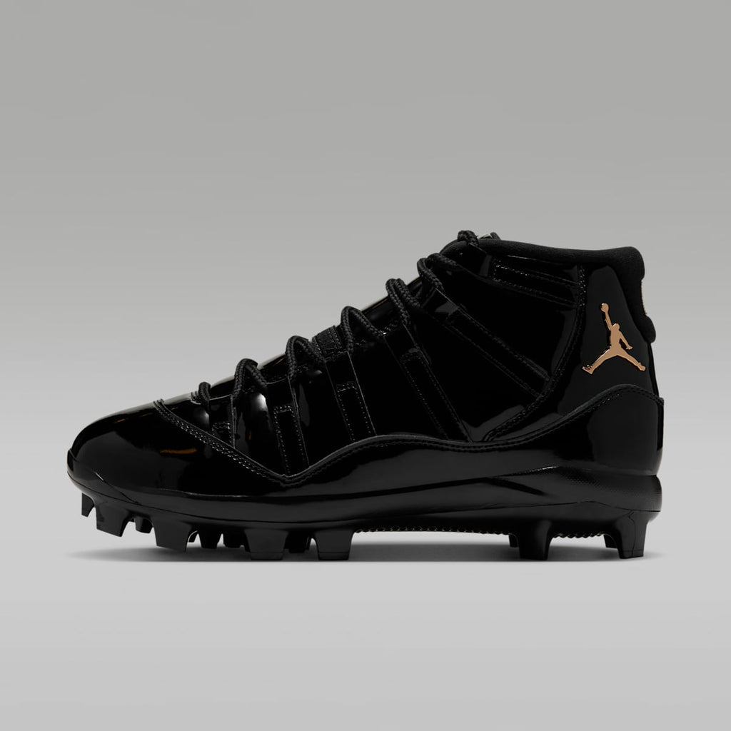 Jordan 11 Retro MCS Men's Baseball Cleats - Black/Anthracite/Metallic Gold - Image 1