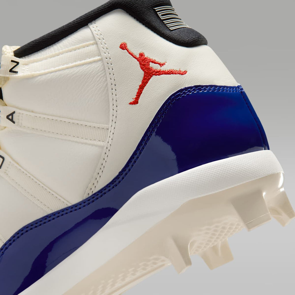 Jordan 11 Retro MCS Men's Baseball Cleats - Sail/Deep Royal Blue/Fire Red - Image 9