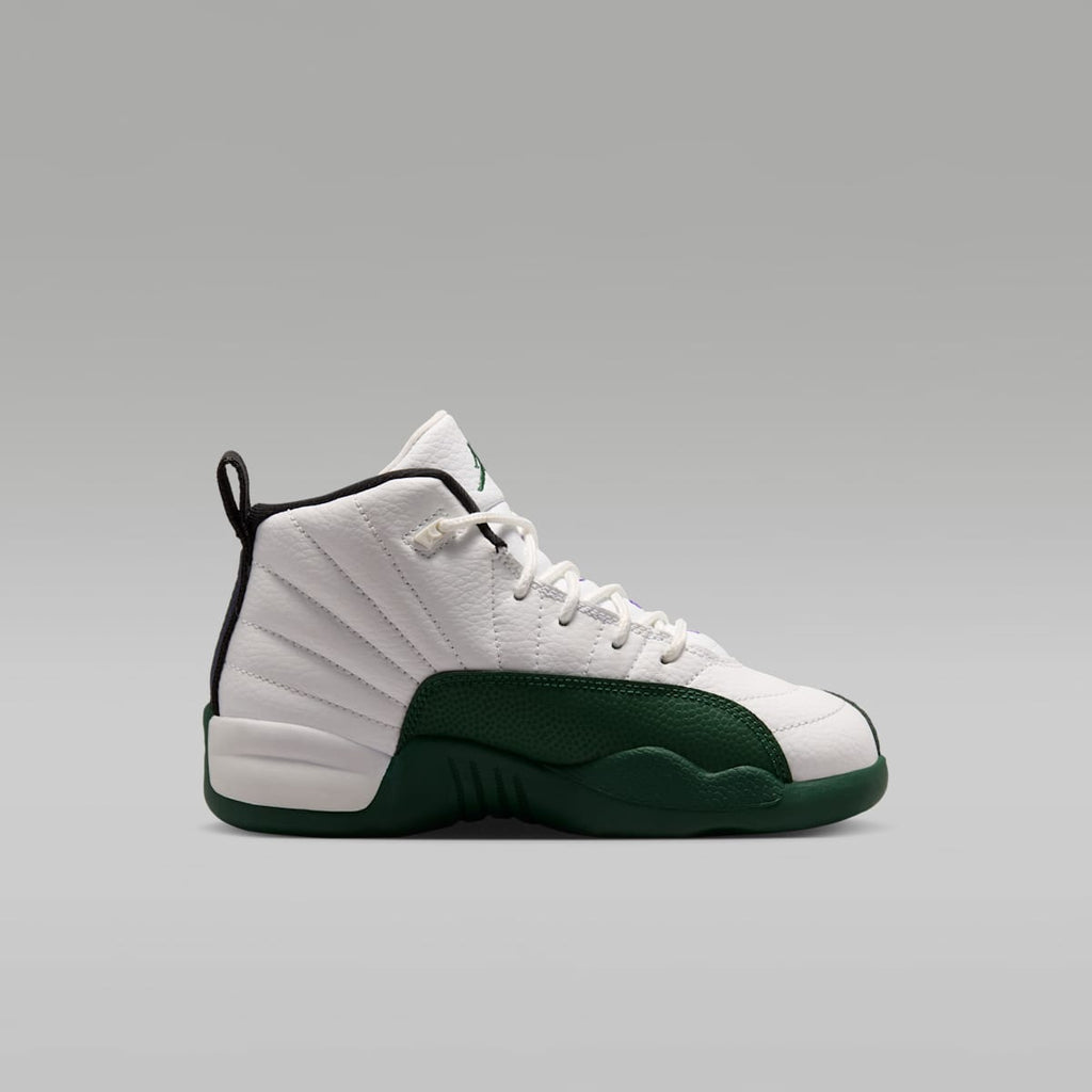 Jordan 12 Retro "Idols Become Rivals" Little Kids' Shoes - Summit White/Fierce Purple/Fierce Purple/Gorge Green - Image 3