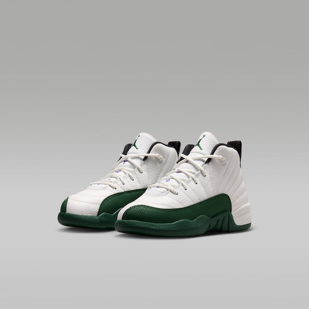 Jordan 12 Retro "Idols Become Rivals" Little Kids' Shoes - Summit White/Fierce Purple/Fierce Purple/Gorge Green - Image 5