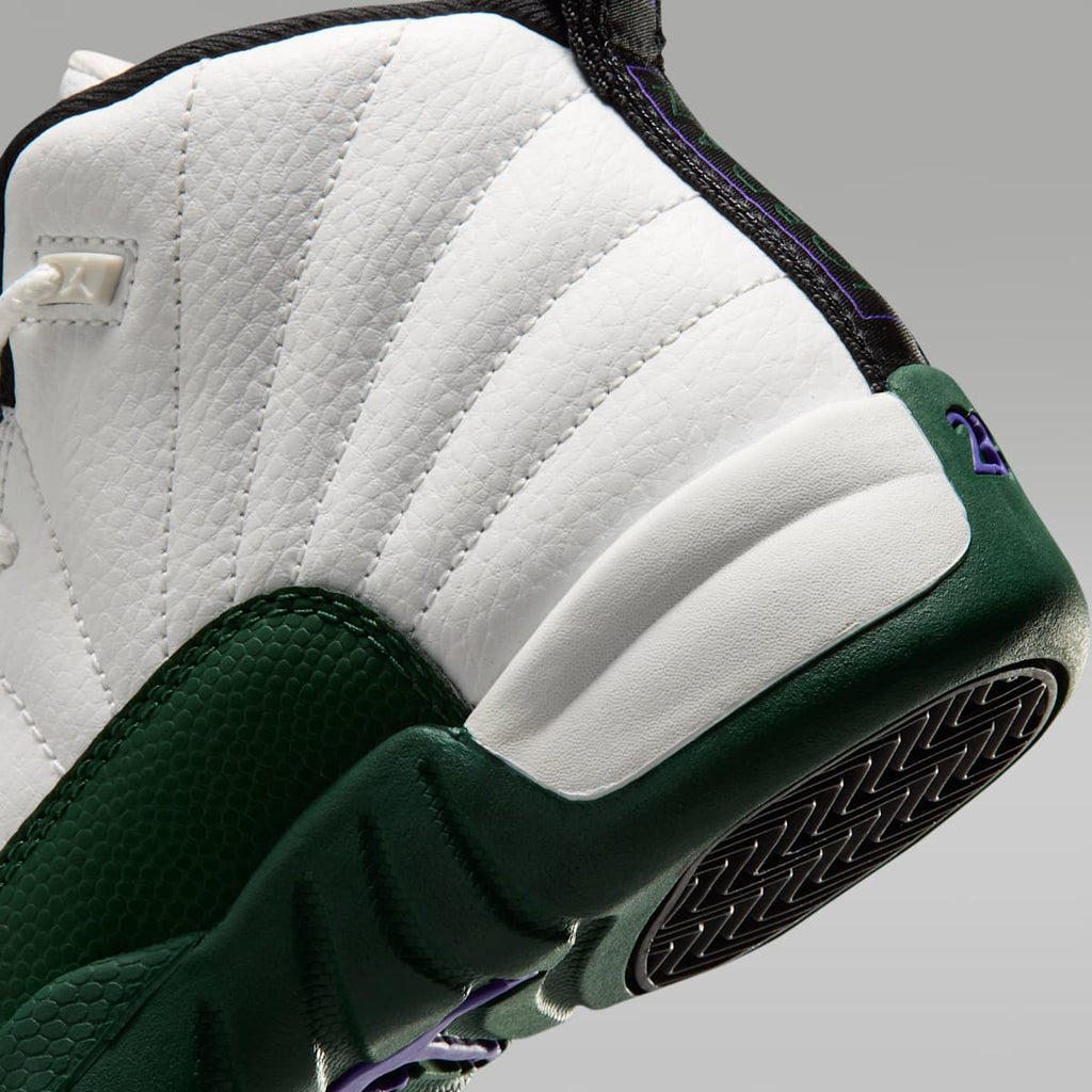 Jordan 12 Retro "Idols Become Rivals" Little Kids' Shoes - Summit White/Fierce Purple/Fierce Purple/Gorge Green - Image 8