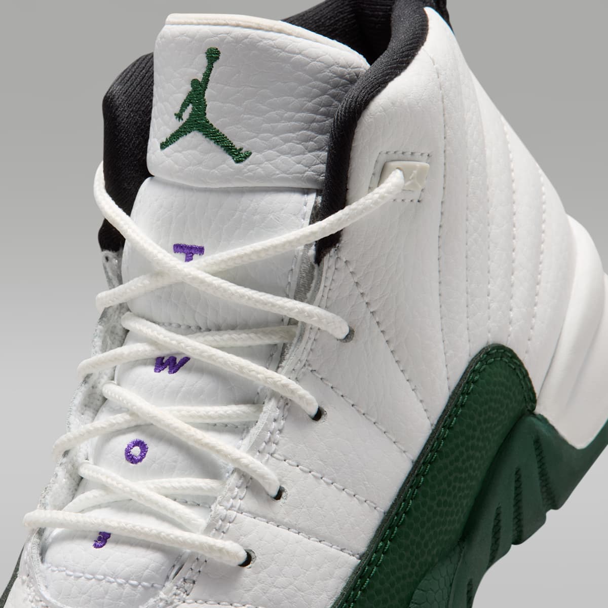 Jordan 12 Retro "Idols Become Rivals" Little Kids' Shoes - Summit White/Fierce Purple/Fierce Purple/Gorge Green - Image 7