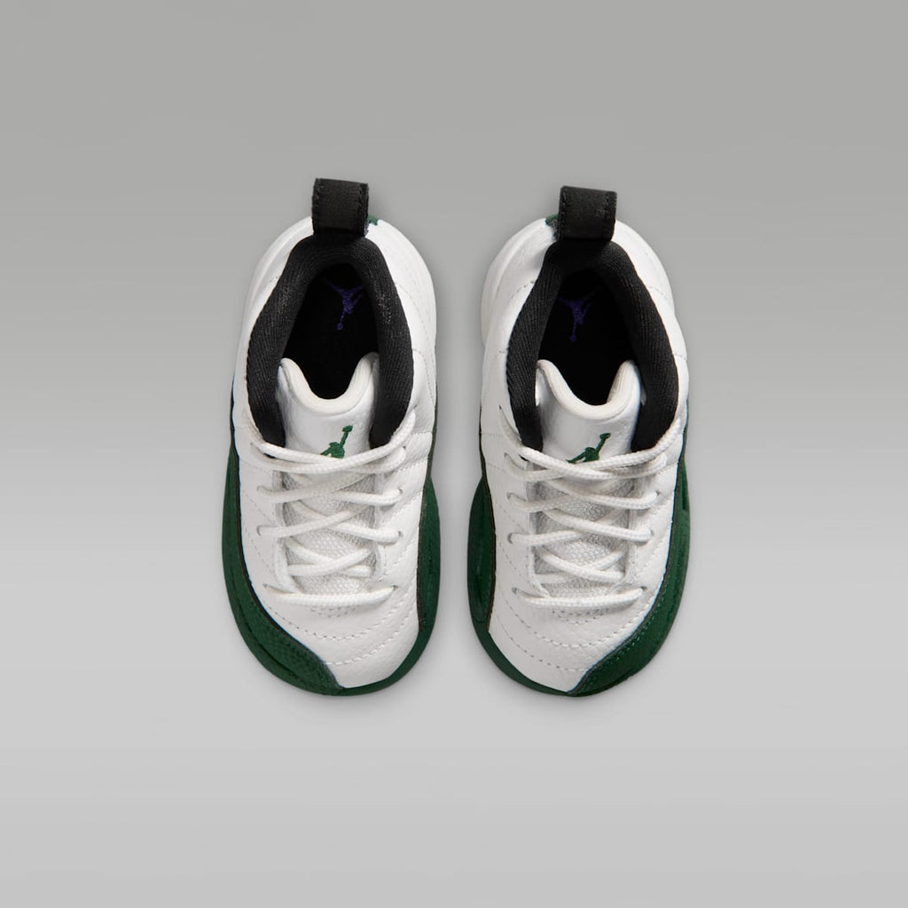 Jordan 12 Retro "Idols Become Rivals" Baby/Toddler Shoes - Summit White/Fierce Purple/Fierce Purple/Gorge Green - Image 4