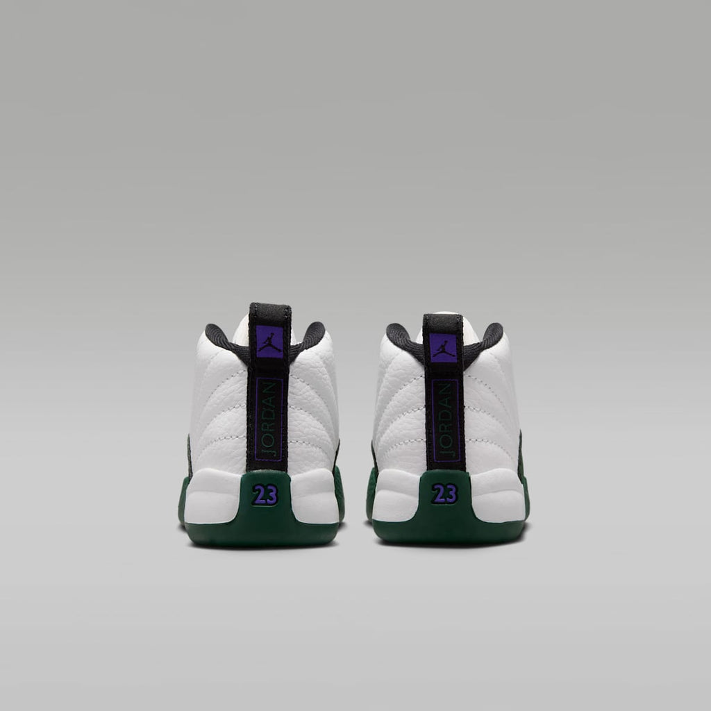 Jordan 12 Retro "Idols Become Rivals" Baby/Toddler Shoes - Summit White/Fierce Purple/Fierce Purple/Gorge Green - Image 6