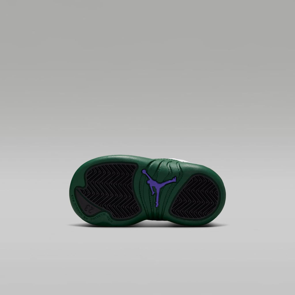 Jordan 12 Retro "Idols Become Rivals" Baby/Toddler Shoes - Summit White/Fierce Purple/Fierce Purple/Gorge Green - Image 2