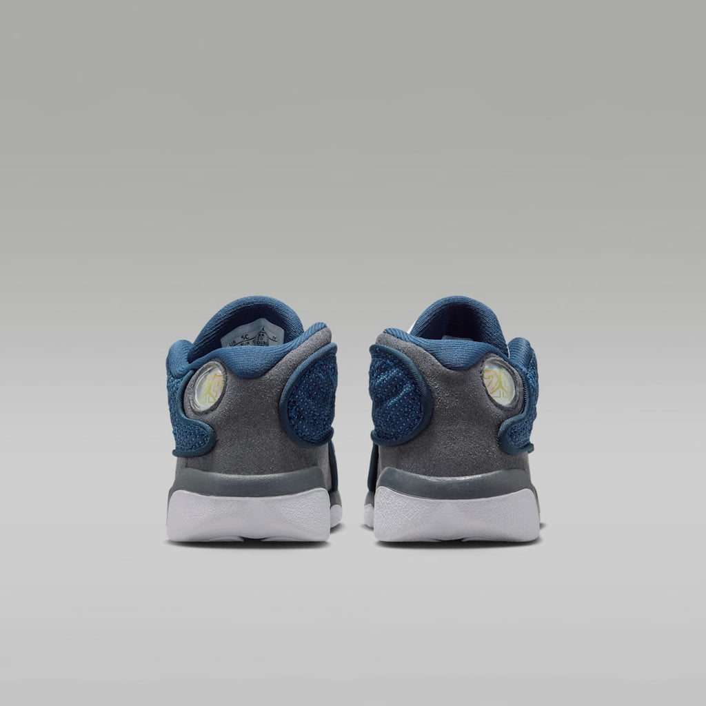 Jordan 13 Retro "Flint" Baby/Toddler Shoes - Navy/Flint Grey/White/University Blue - Image 6