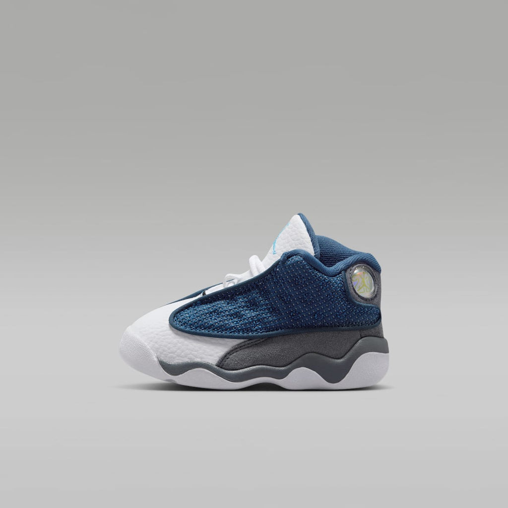 Jordan 13 Retro "Flint" Baby/Toddler Shoes - Navy/Flint Grey/White/University Blue - Image 1