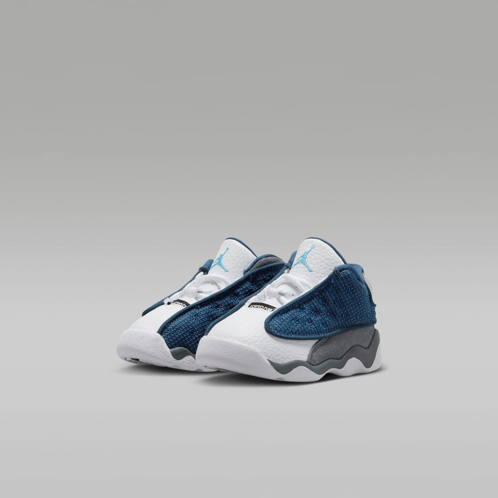 Jordan 13 Retro "Flint" Baby/Toddler Shoes - Navy/Flint Grey/White/University Blue - Image 5