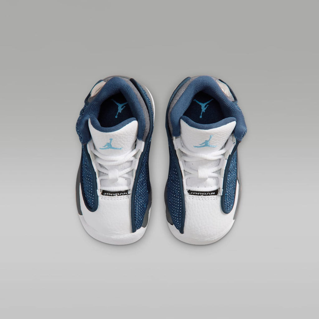 Jordan 13 Retro "Flint" Baby/Toddler Shoes - Navy/Flint Grey/White/University Blue - Image 4