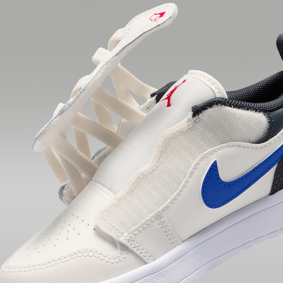 Jordan 1 Low Alt Little Kids' Shoes - Phantom/Off Noir/Sail/University Red - Image 9