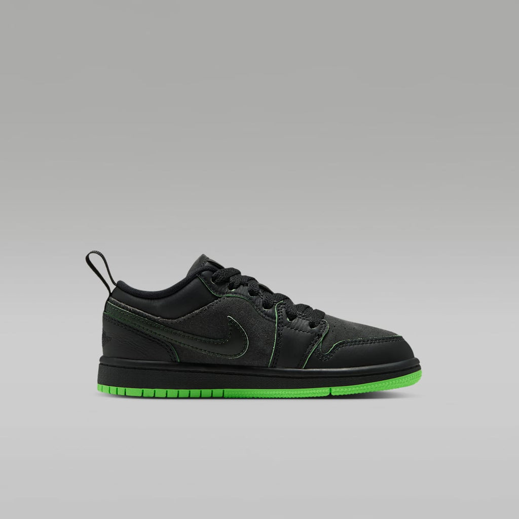 Jordan 1 Low SE Little Kids' Shoes - Black/Scream Green/Dark Smoke Grey/Black - Image 3