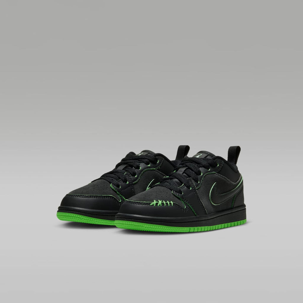 Jordan 1 Low SE Little Kids' Shoes - Black/Scream Green/Dark Smoke Grey/Black - Image 5