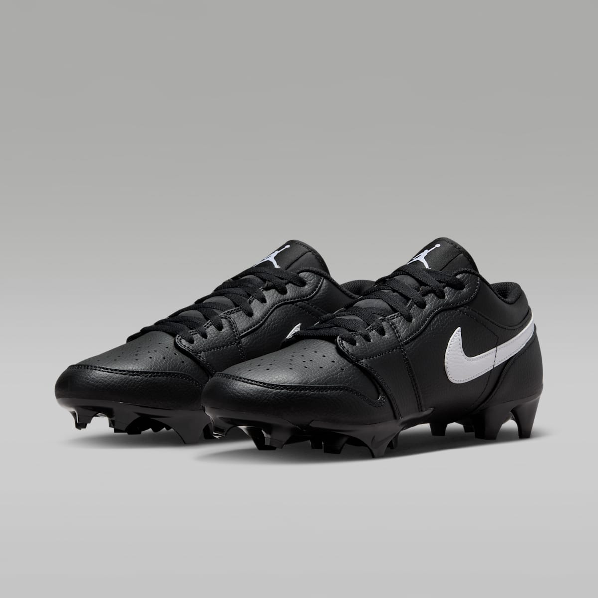 Jordan 1 Low TD Men's Football Cleat - Black/Black/White - Image 5