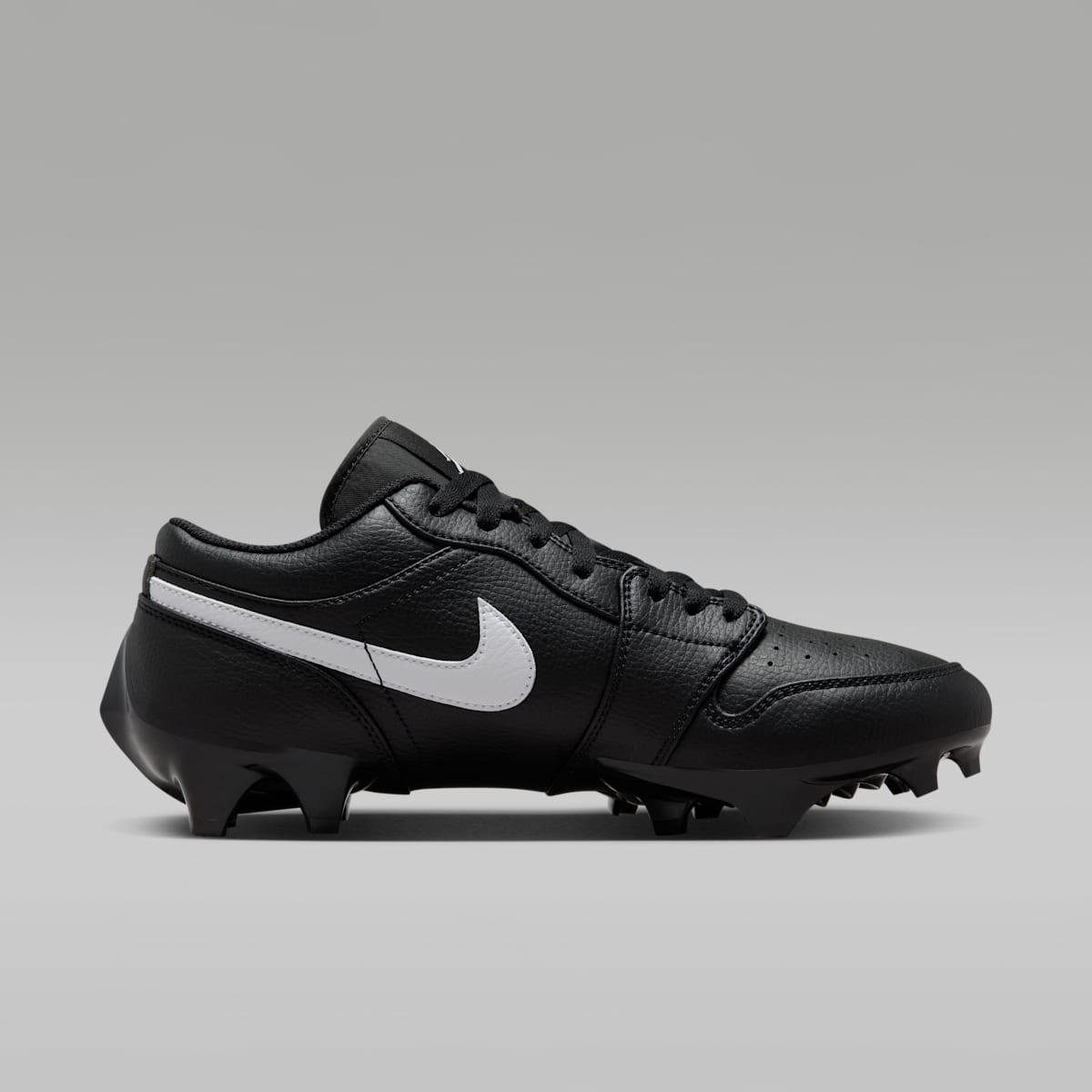 Jordan 1 Low TD Men's Football Cleat - Black/Black/White - Image 3