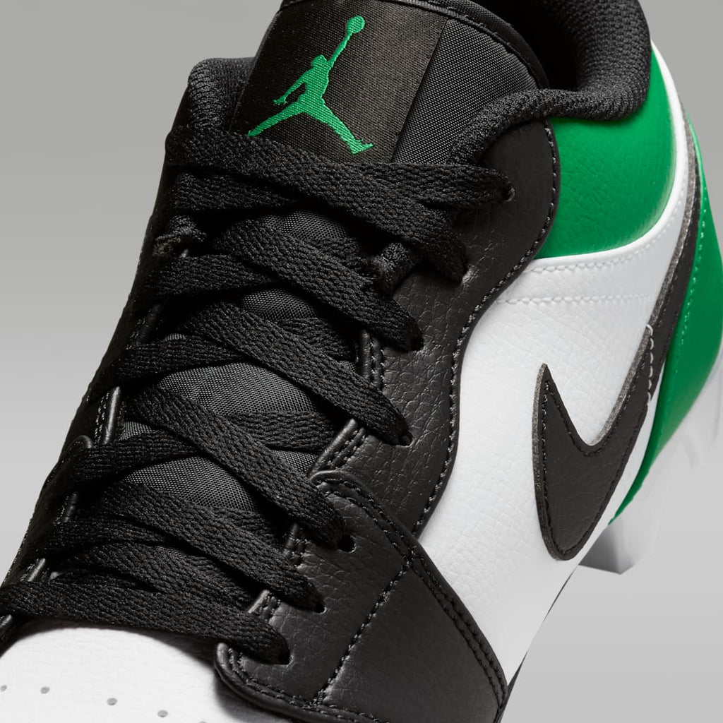 Jordan 1 Low TD Men's Football Cleat - Black/White/Lucky Green - Image 8
