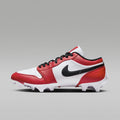 Jordan 1 Low TD Men's Football Cleat - White/Varsity Red/Black - Image 1