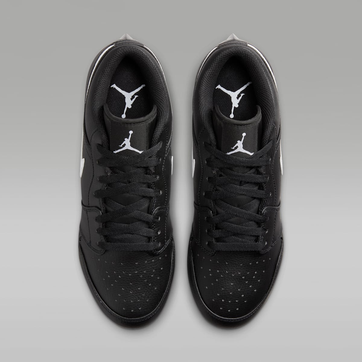 Jordan 1 Low TD Men's Football Cleat - Black/Black/White - Image 4